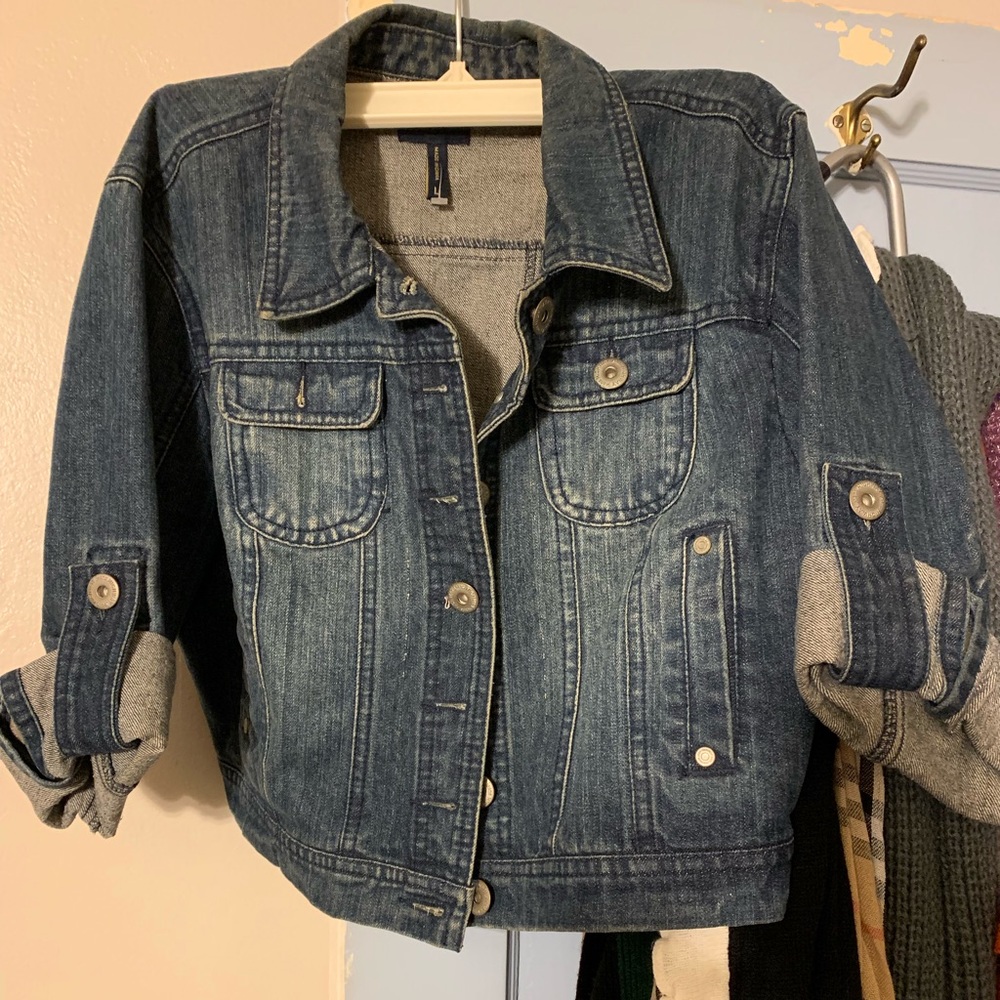 COPY - Crop 3/4 sleeve denim jacket